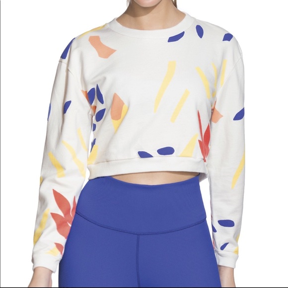 Maaji Cropped Sweatshirt Size Small Watercolor - Picture 1 of 6